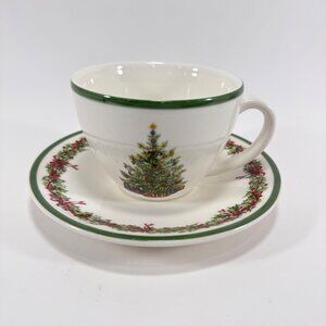 Christopher Radko Holiday Celebrations Tradition Christmas Coffee Cup Saucer